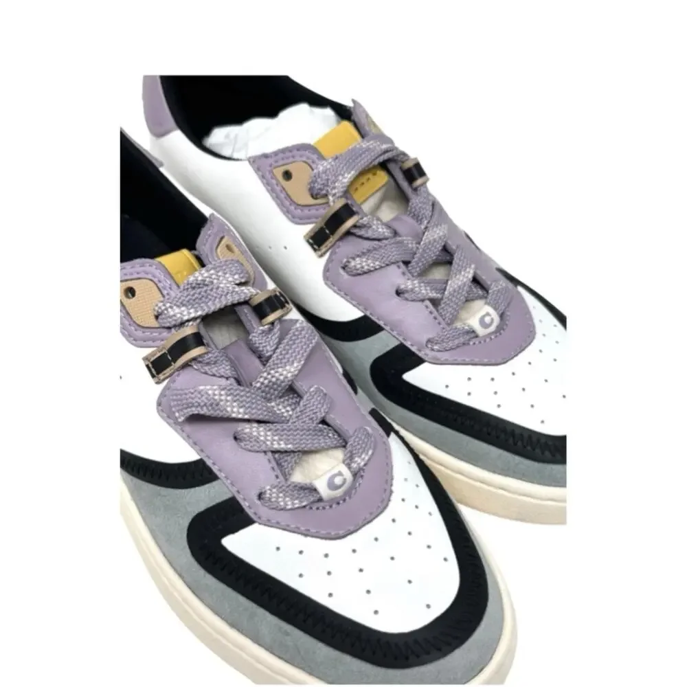 Coach Citysole Sue Court Sneakers 7.5 White/Soft Lavender - Picture 5 of 8